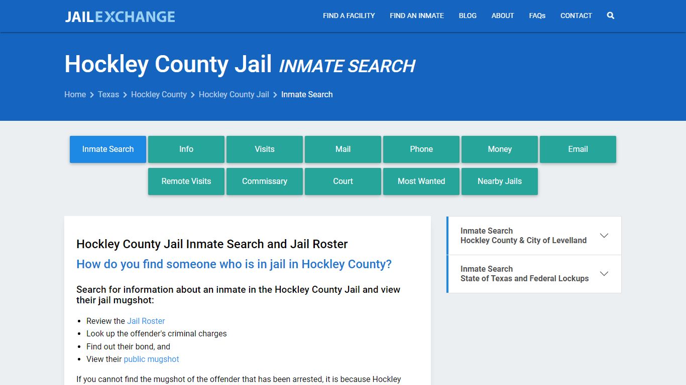 Inmate Search: Roster & Mugshots - Hockley County Jail, TX - Jail Exchange